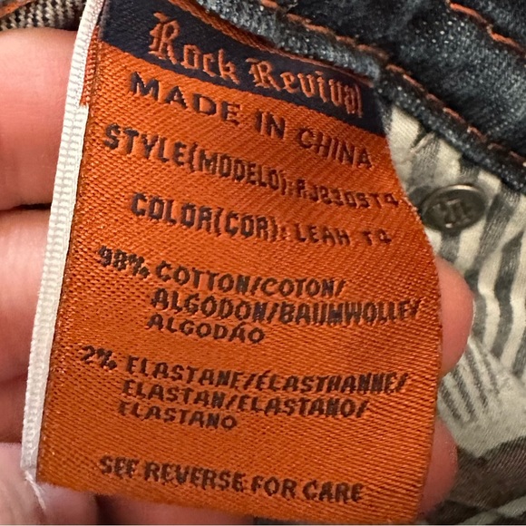 Rock Revival Leah Straight Jeans Size 26 - Picture 4 of 5